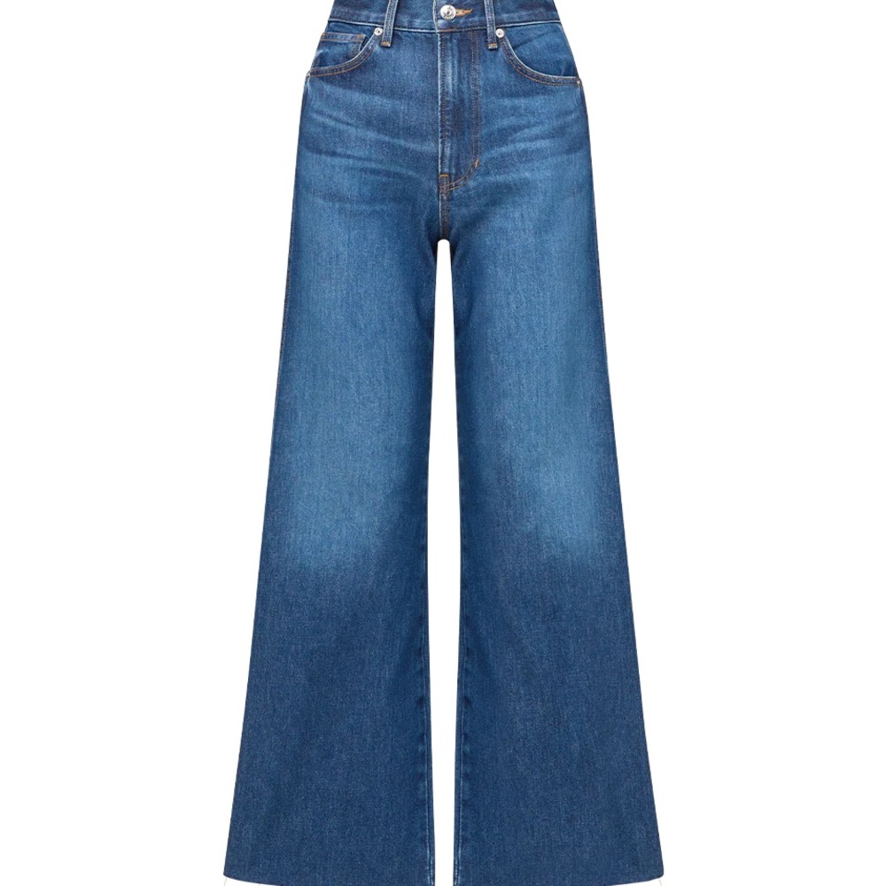 VERONICA BEARD Taylor Cropped High Rise Wide Leg in Bright Blue NWT.